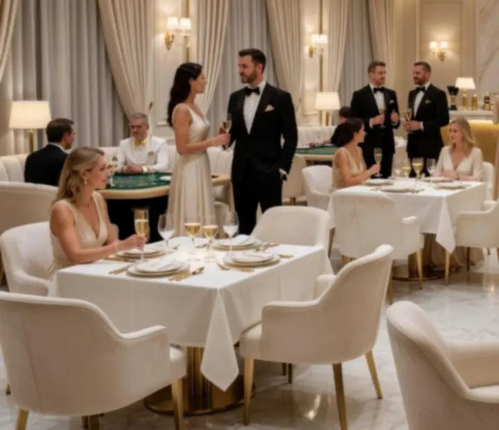 Ekskluzywna kolacja w restauracji połączonej z elegancką strefą kasynową