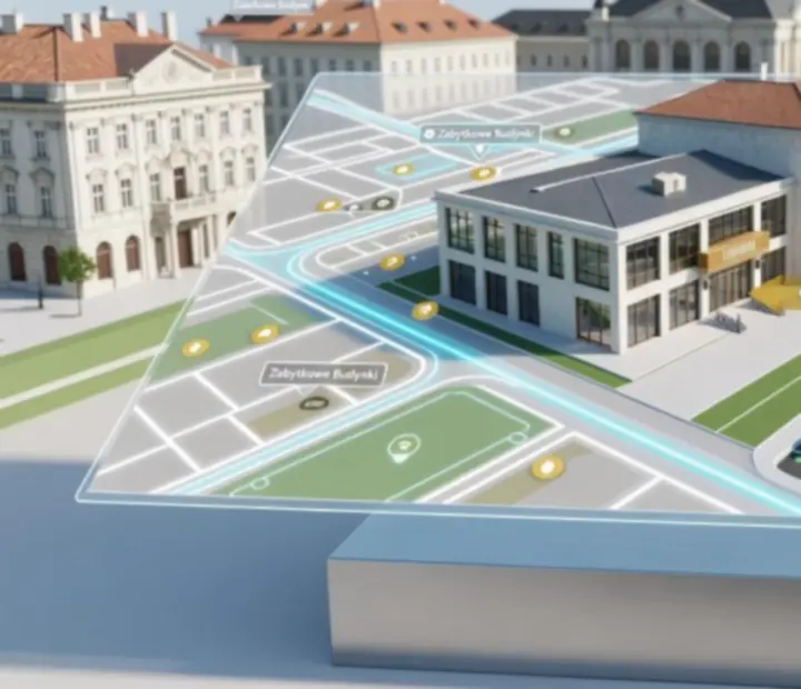 Mapa prezentująca lokalizację restauracji Kravinostrefa i okoliczne drogi dojazdowe