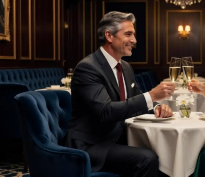 Eleganccy goście VIP spędzający wieczór w luksusowym lounge Kravinostrefa