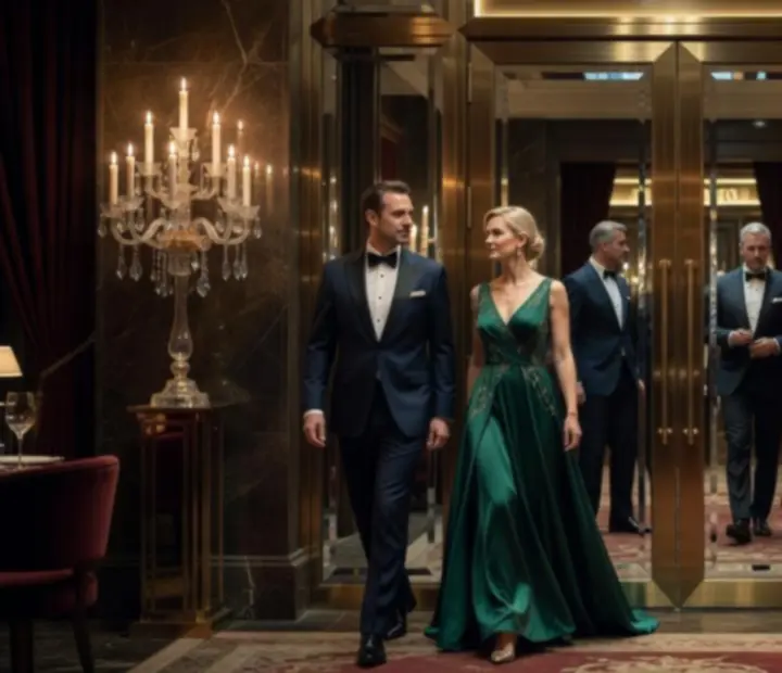 Eleganckie wejście do strefy VIP z dyskretnym oświetleniem i luksusowymi detalami